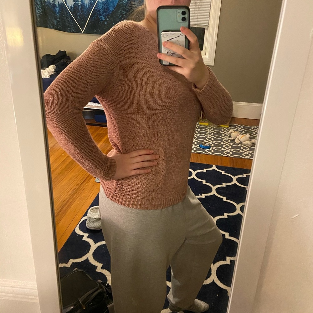 Pink cute knit sweater